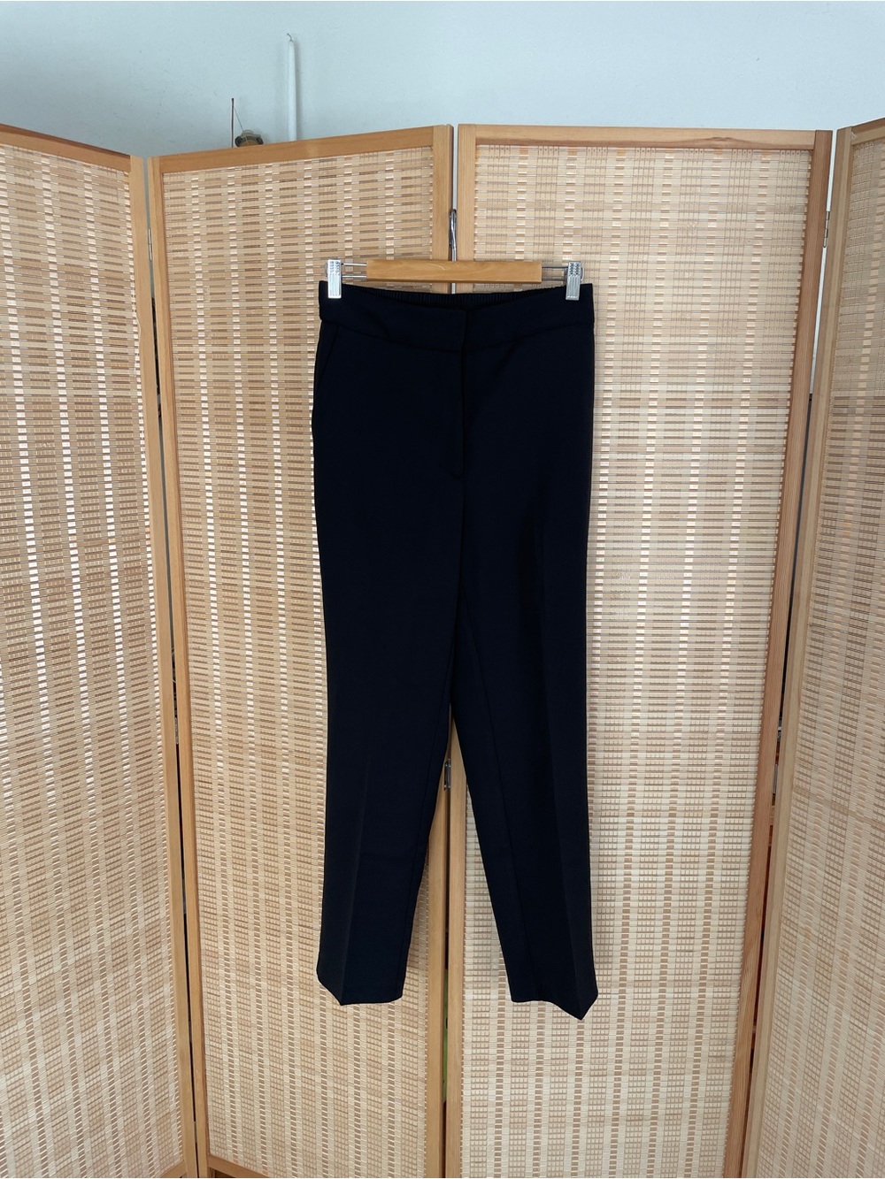 Quince Stretch Crepe Ankle Pants Black Size 8 Work Office School Minimalist - Picture 2 of 8